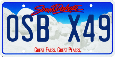SD license plate 0SBX49