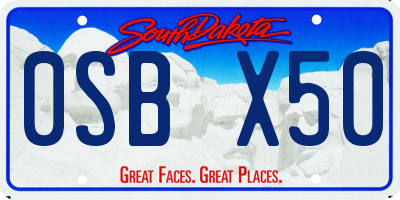SD license plate 0SBX50