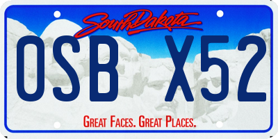 SD license plate 0SBX52