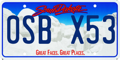 SD license plate 0SBX53