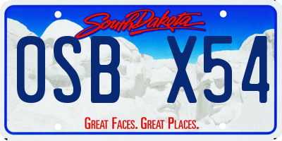 SD license plate 0SBX54