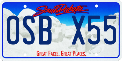 SD license plate 0SBX55