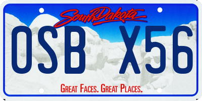 SD license plate 0SBX56