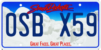 SD license plate 0SBX59
