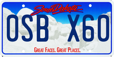 SD license plate 0SBX60