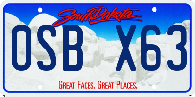 SD license plate 0SBX63