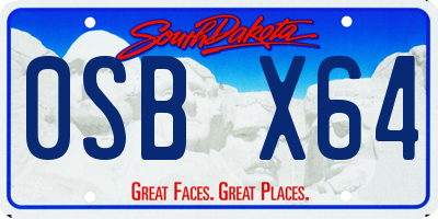 SD license plate 0SBX64