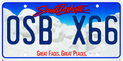 SD license plate 0SBX66