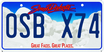 SD license plate 0SBX74
