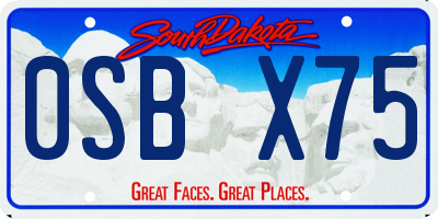 SD license plate 0SBX75