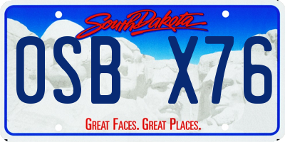 SD license plate 0SBX76