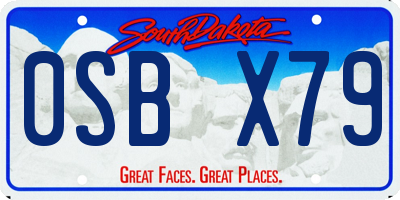 SD license plate 0SBX79