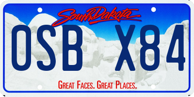 SD license plate 0SBX84