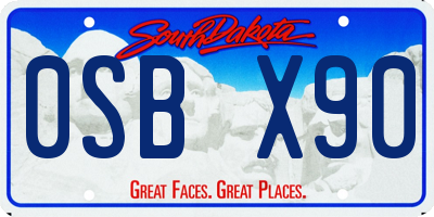SD license plate 0SBX90