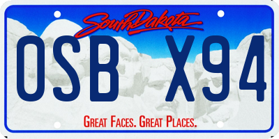SD license plate 0SBX94