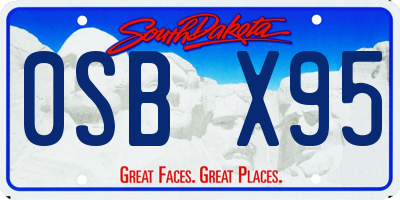 SD license plate 0SBX95