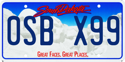 SD license plate 0SBX99
