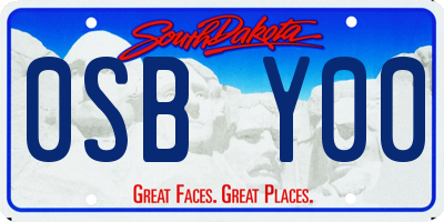 SD license plate 0SBY00