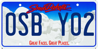SD license plate 0SBY02