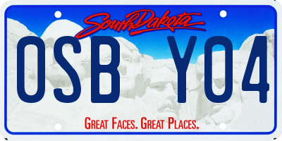 SD license plate 0SBY04