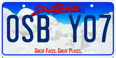 SD license plate 0SBY07