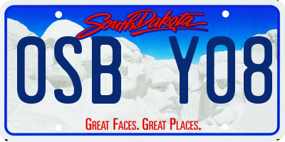 SD license plate 0SBY08