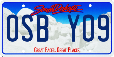 SD license plate 0SBY09