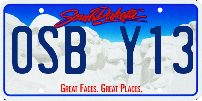 SD license plate 0SBY13