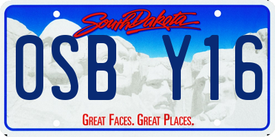 SD license plate 0SBY16