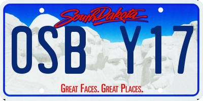 SD license plate 0SBY17