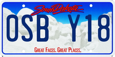 SD license plate 0SBY18