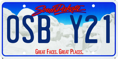 SD license plate 0SBY21