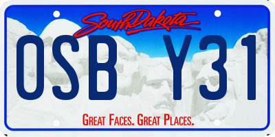 SD license plate 0SBY31