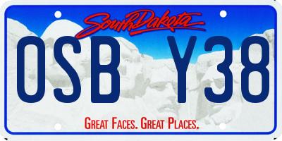 SD license plate 0SBY38