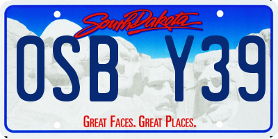 SD license plate 0SBY39
