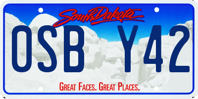 SD license plate 0SBY42