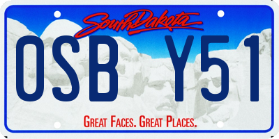 SD license plate 0SBY51