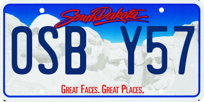 SD license plate 0SBY57