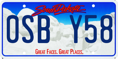 SD license plate 0SBY58