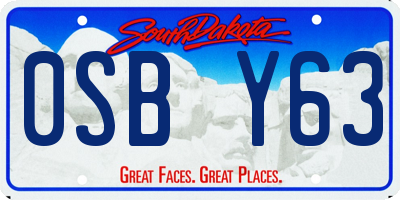 SD license plate 0SBY63