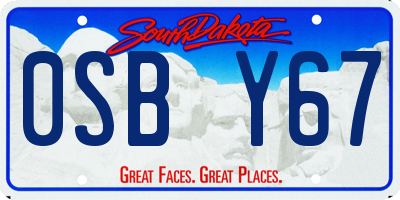 SD license plate 0SBY67
