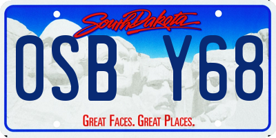 SD license plate 0SBY68