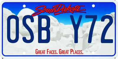 SD license plate 0SBY72