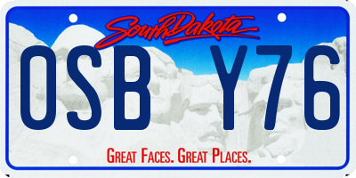 SD license plate 0SBY76