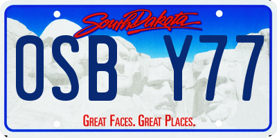 SD license plate 0SBY77