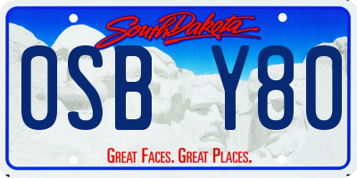 SD license plate 0SBY80