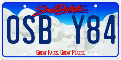 SD license plate 0SBY84