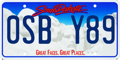 SD license plate 0SBY89