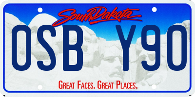 SD license plate 0SBY90