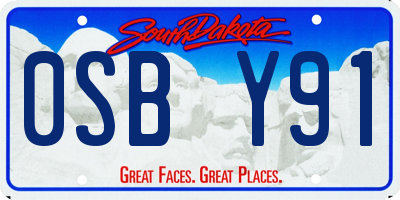 SD license plate 0SBY91